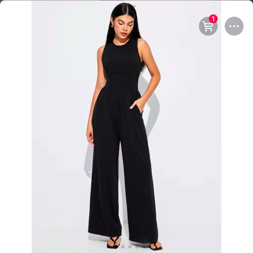 Cider Classic Black Wide-Leg Jumpsuit